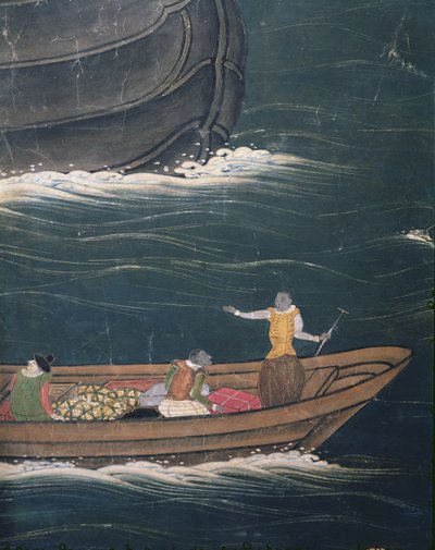 The Arrival of the Portuguese in Japan (detail) by Japanese School